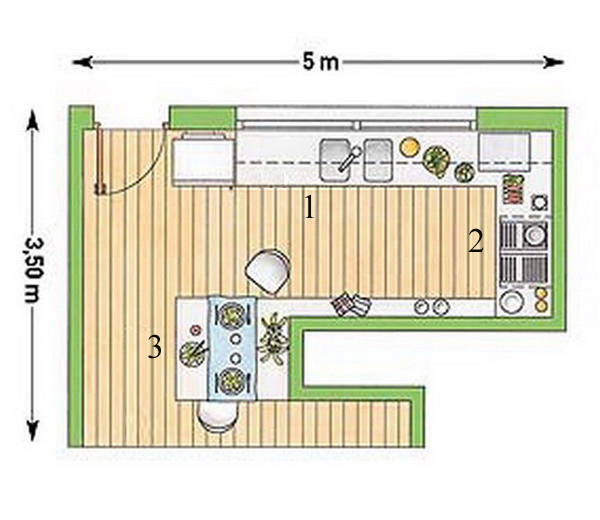 Bố trí nội thất cho 5 căn bếp có hình dáng 