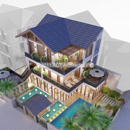 Cải tạo biệt thự 3,5 tầng trên diện tích 460m2