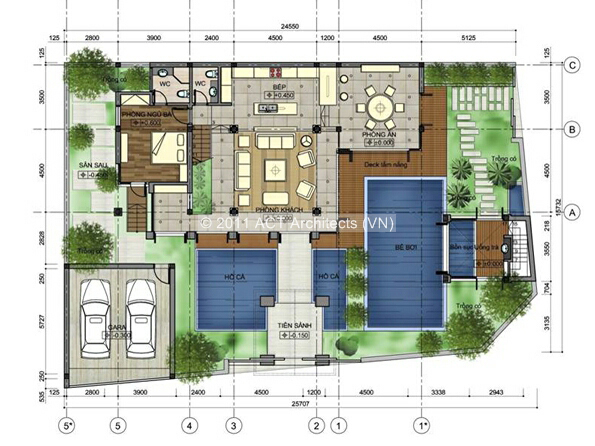 Tư vấn kiến trúc biệt thự 8.4x18.2m 