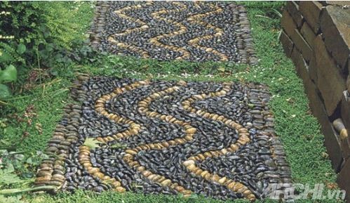 Lối đi đẹp trong vườn theo phong cách mosaic