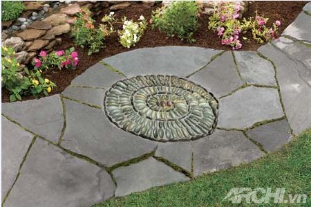 Lối đi đẹp trong vườn theo phong cách mosaic