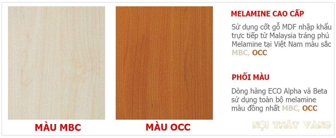 phối màu dòng hàng Eco Alpha và Eco Beta Nội thất Fami