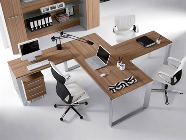 Wooden Home Office Interior Design View