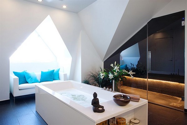 Căn hộ hiện đại với trần kính