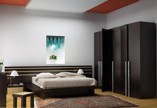 Phòng ngủ đẹp tinh tế với giường gỗ sồi