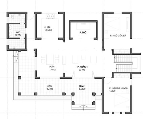 Thiết kế biệt thự ngoại ô 136m2 theo phong thủy