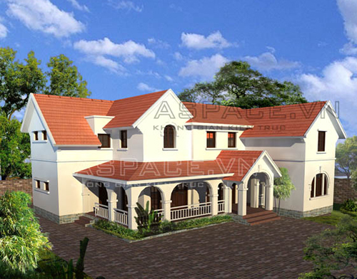 Thiết kế biệt thự ngoại ô 136m2 theo phong thủy