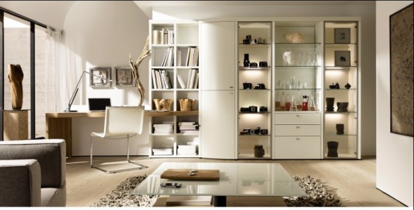 white cupboard home office interior