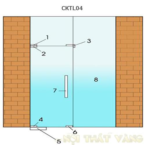 Cửa kính thủy lực 1 cánh CKTL04