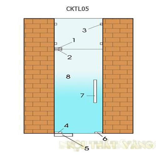 Cửa kính thủy lực 1 cánh CKTL05