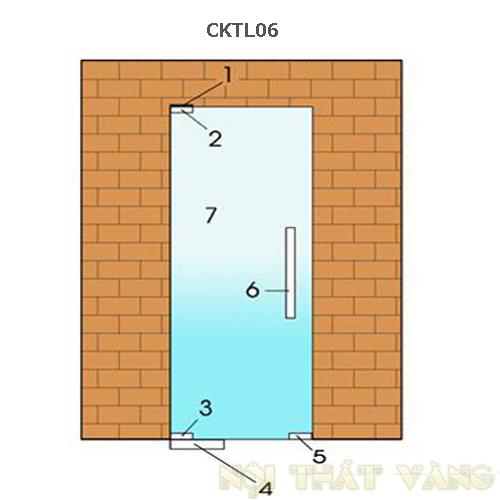 Cửa kính thủy lực 1 cánh CKTL06