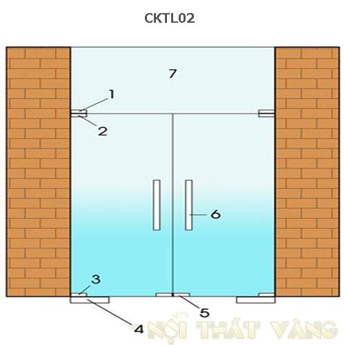 Cửa kính thủy lực 2 cánh CKTL02