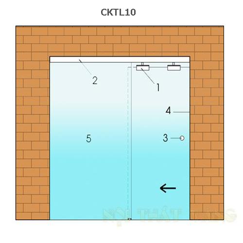 Cửa lùa ray treo 1 cánh CKTL10