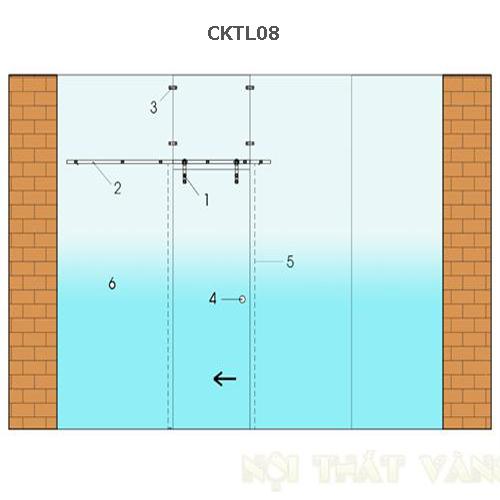 Cửa trượt ray treo 1 cánh CKTL08