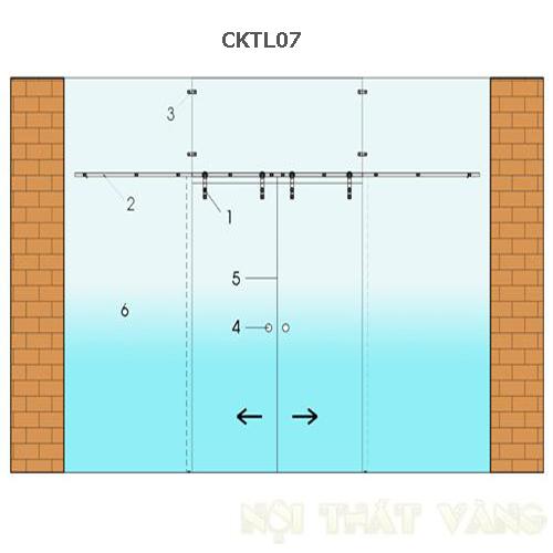 Cửa trượt ray treo 2 cánh CKTL07