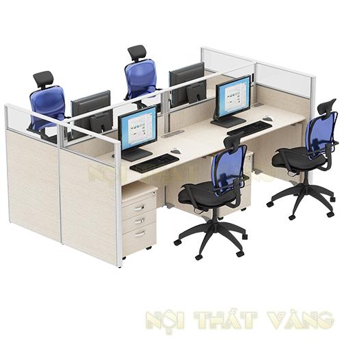 Vách ngăn văn phòng gỗ kính VNKG04