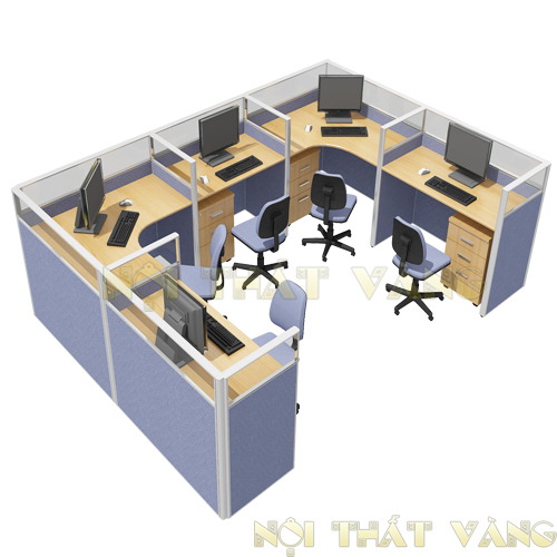 Vách ngăn văn phòng nỉ kính VNNK01