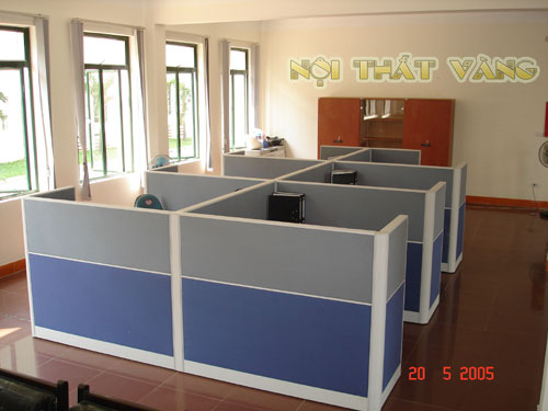 Vách ngăn văn phòng bọc nỉ 2 màu, VNKN04